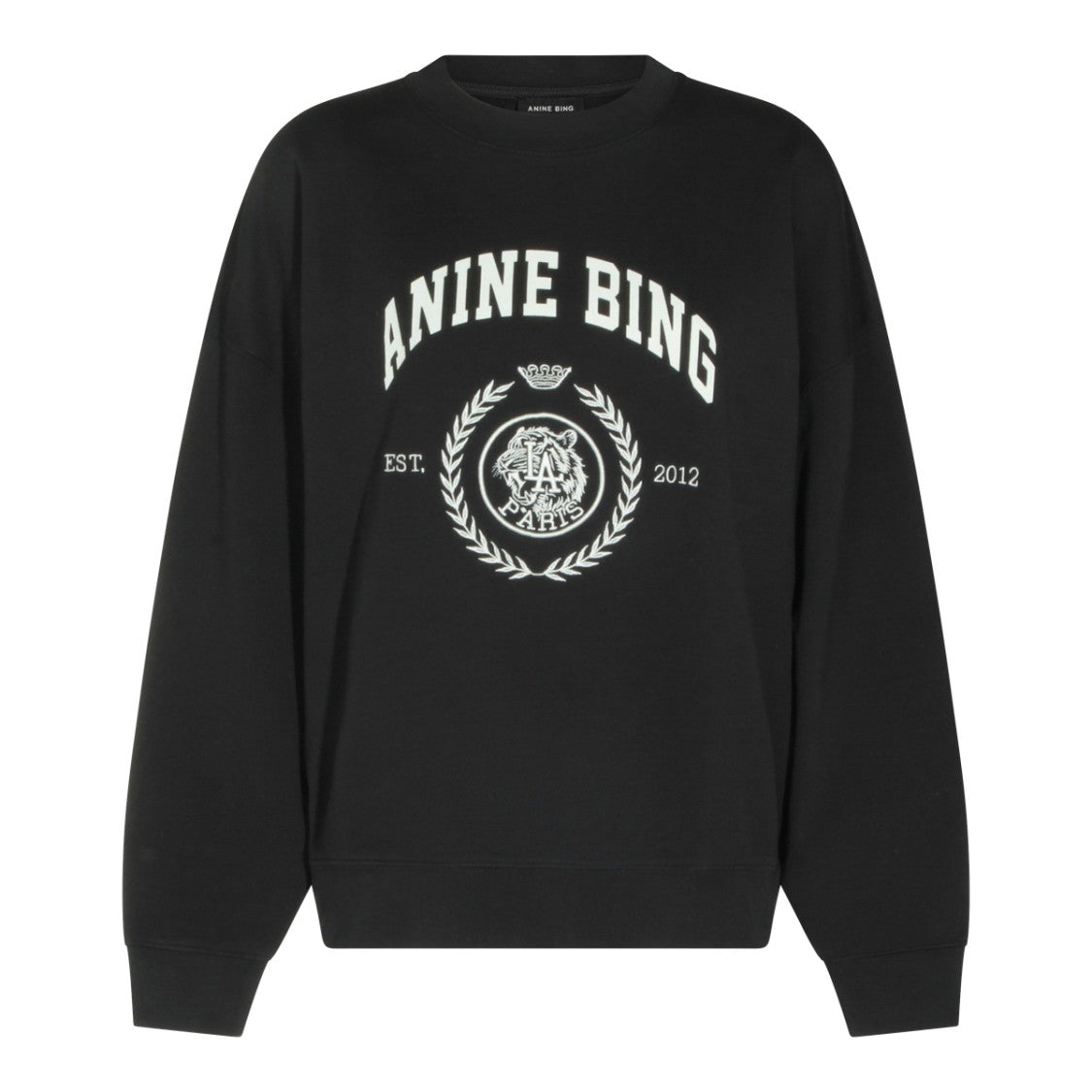 Anine Bing Miles Collegiate Cotton Sweatshirt With Logo Embellishment