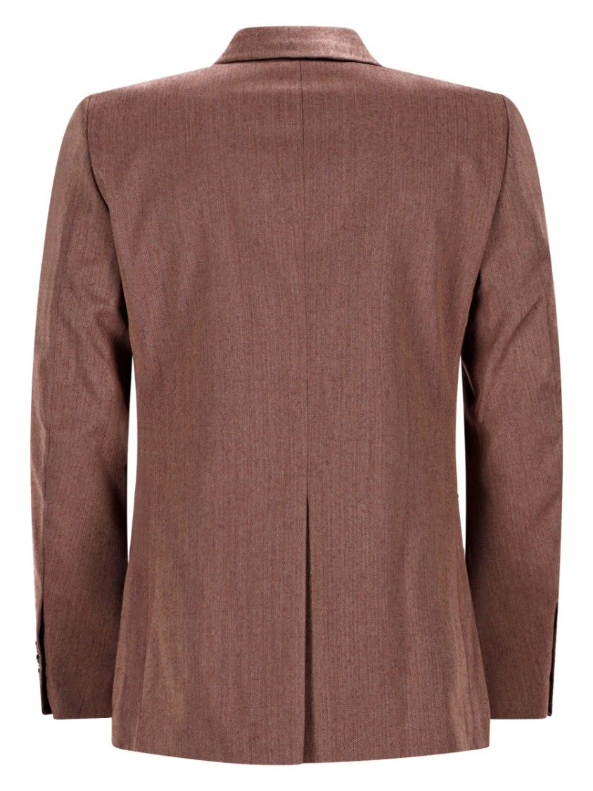 Drôle De Monsieur Double-Breasted Blazer Smooth Texture