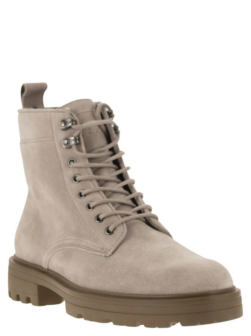 Hogan Minimalist Suede Ankle Boot