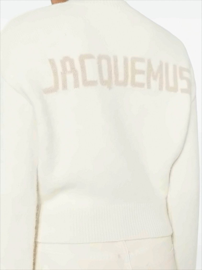 Jacquemus Relaxed Fit Alpaca Blend Sweater With Tonal Logo