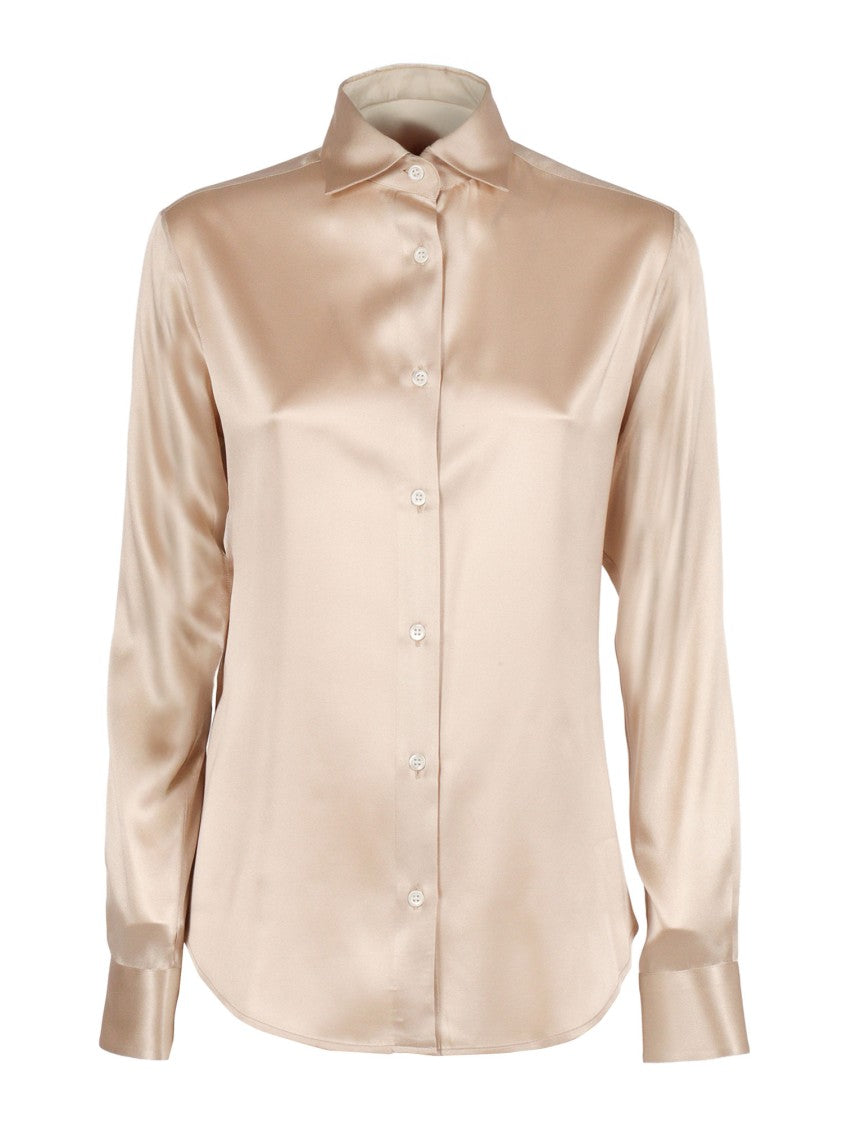 Mazzarelli Camicie Silk Shirt With Classic Collar