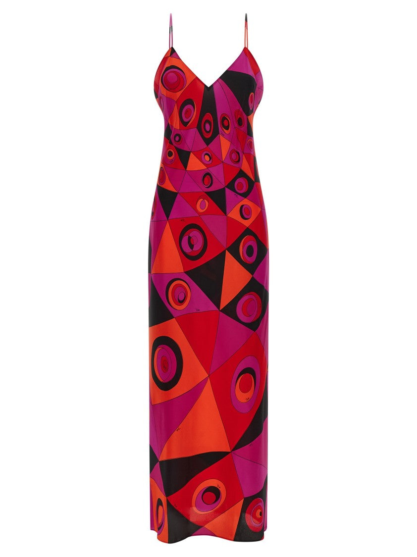 Emilio Pucci 'Occhi' Print Silk Crêpe De Chine Dress