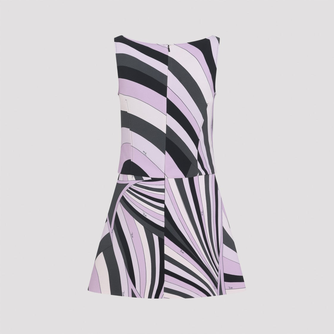 Pucci Sleeveless Mini Dress With Square Neckline And Dynamic Abstract Pattern
