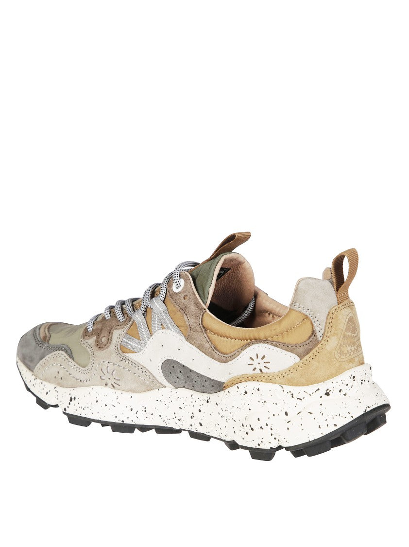 Flower Mountain Multi-Textured Earth Tone Sneakers With Rugged Outsole