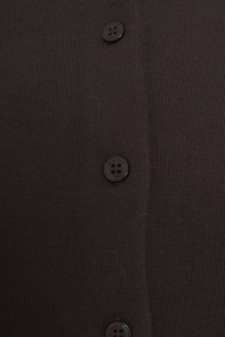 Kaos Round Neck Brown Cardigan