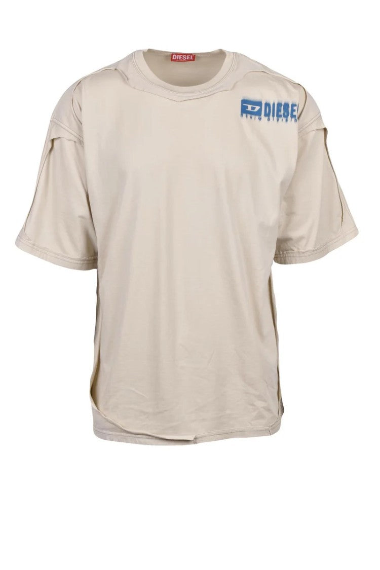 Diesel Beige Cotton Men's Cotton T-Shirt