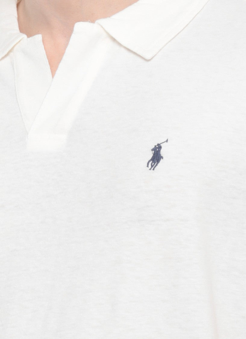 Polo Ralph Lauren White Pony Cotton-Blend Polo Shirt