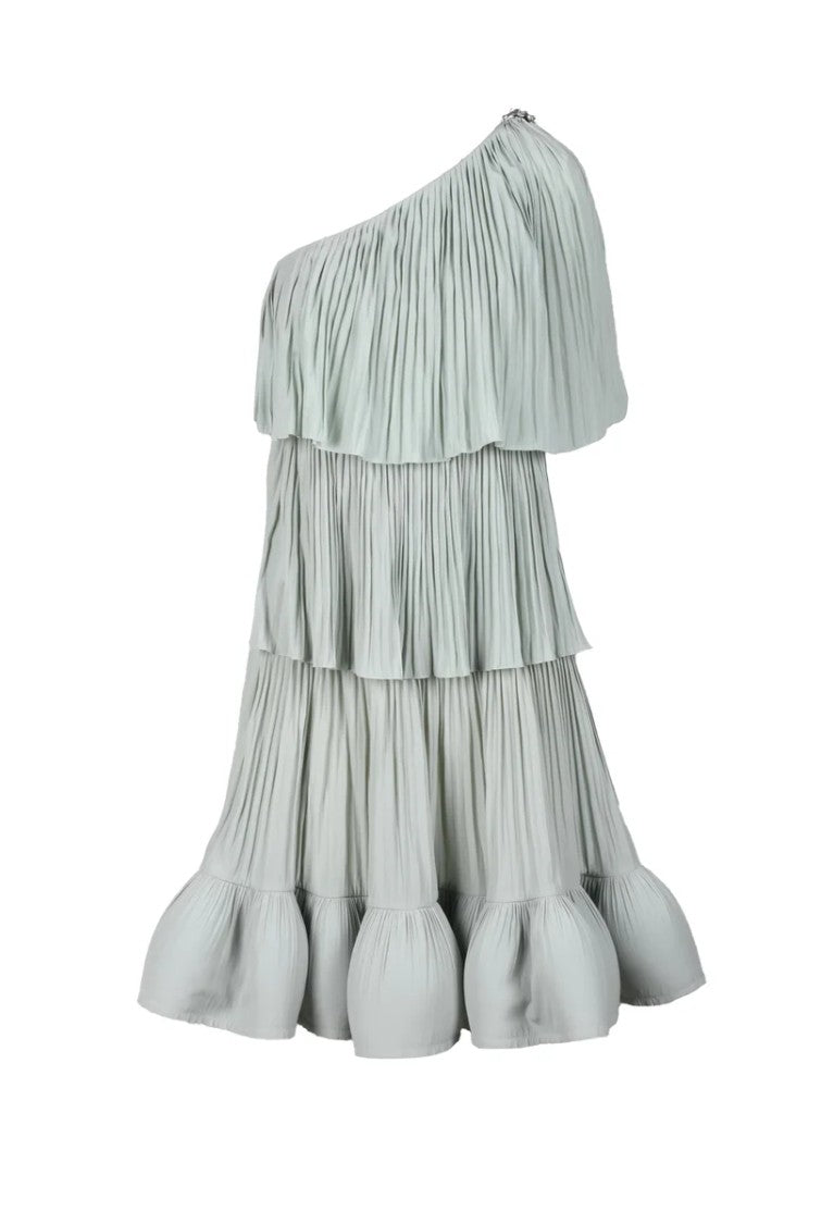 Lanvin One-Shoulder Midi Dress - Green