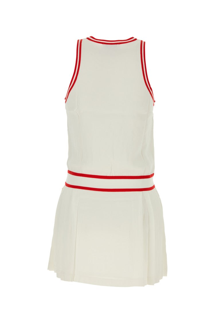 Sporty And Rich Sleeveless Mini Dress With Contrasting Stripes