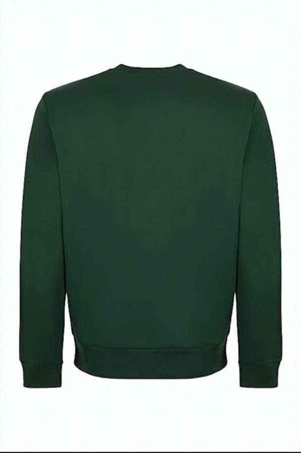 Lacoste Deep Green Long-Sleeve Sweatshirt With Classic Crew Neckline