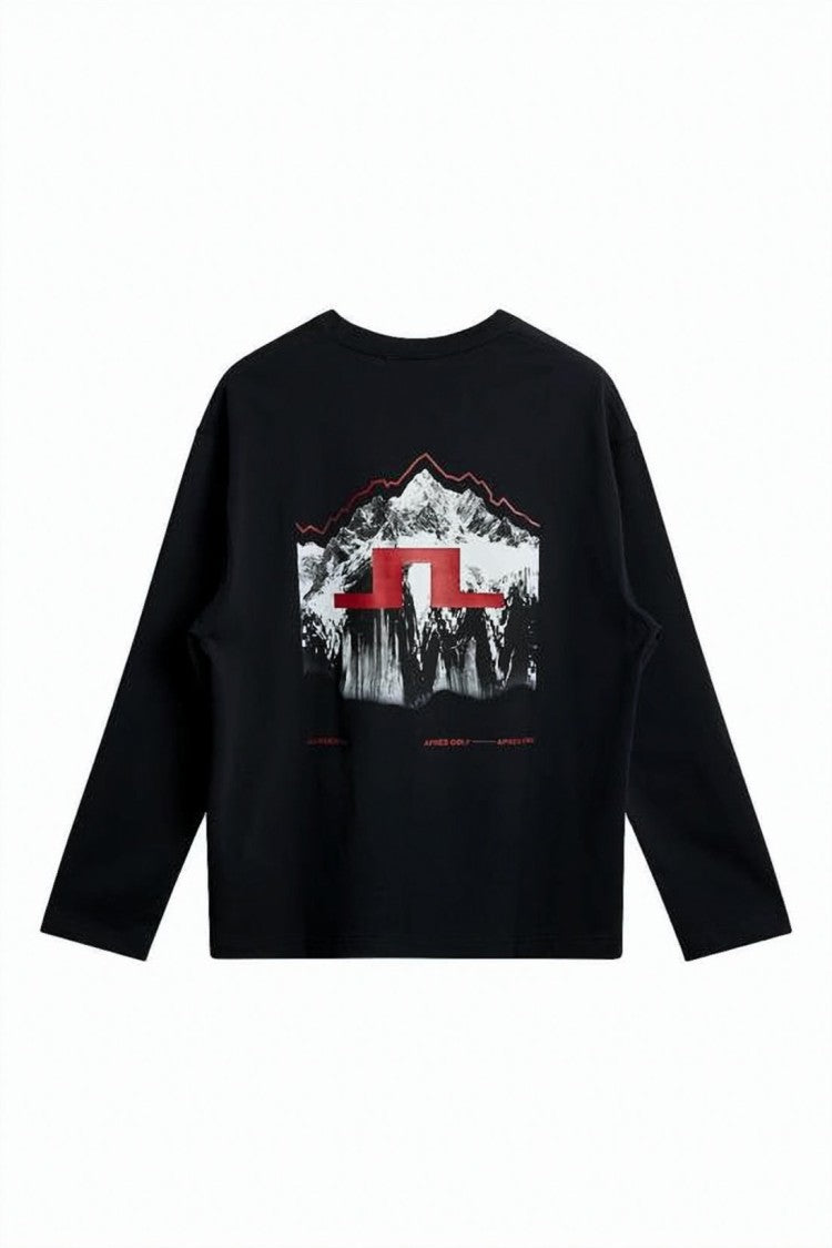 J Lindeberg Long-Sleeve Graphic Tee With Mountain Imagery