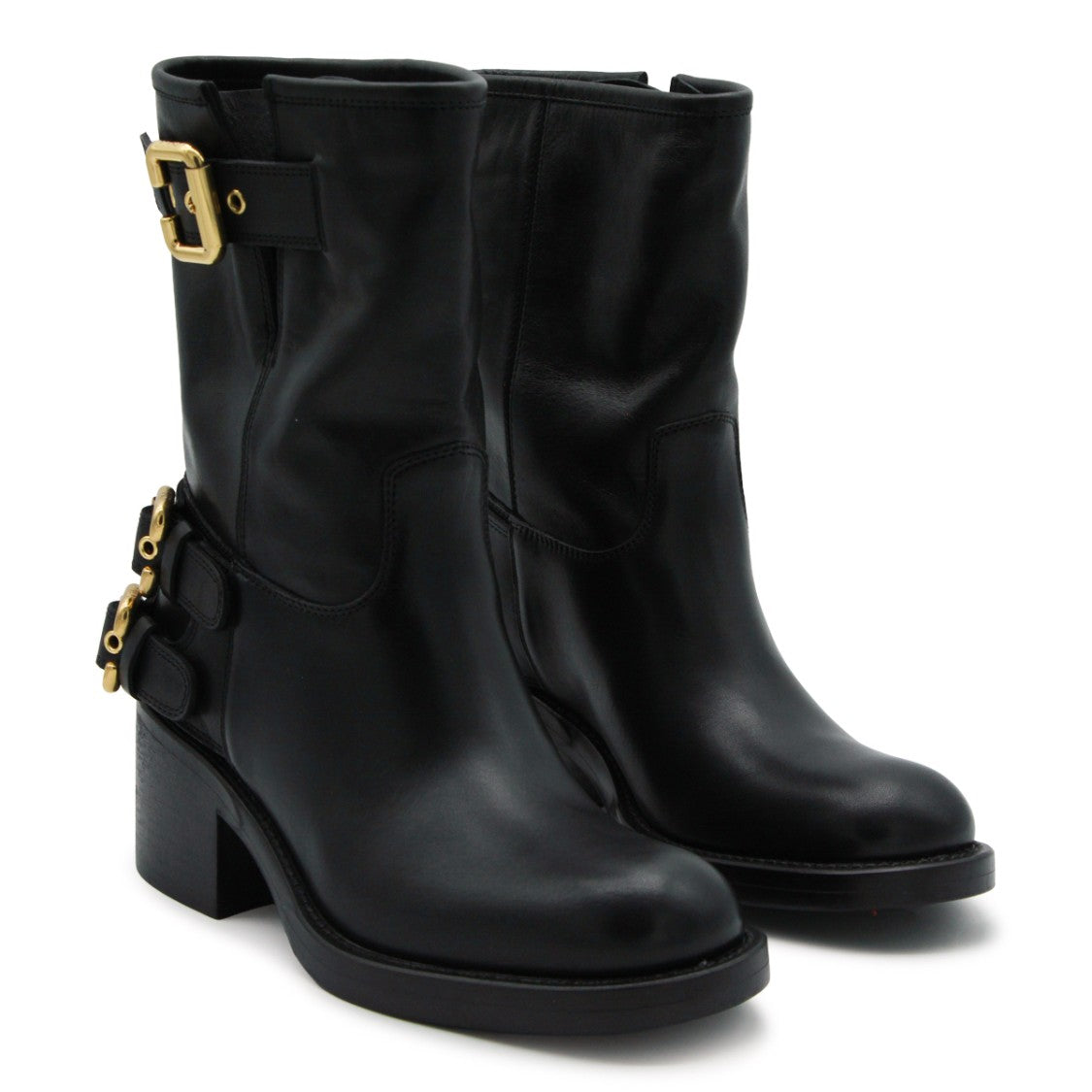 Chloé Black Leather Dakota Boots