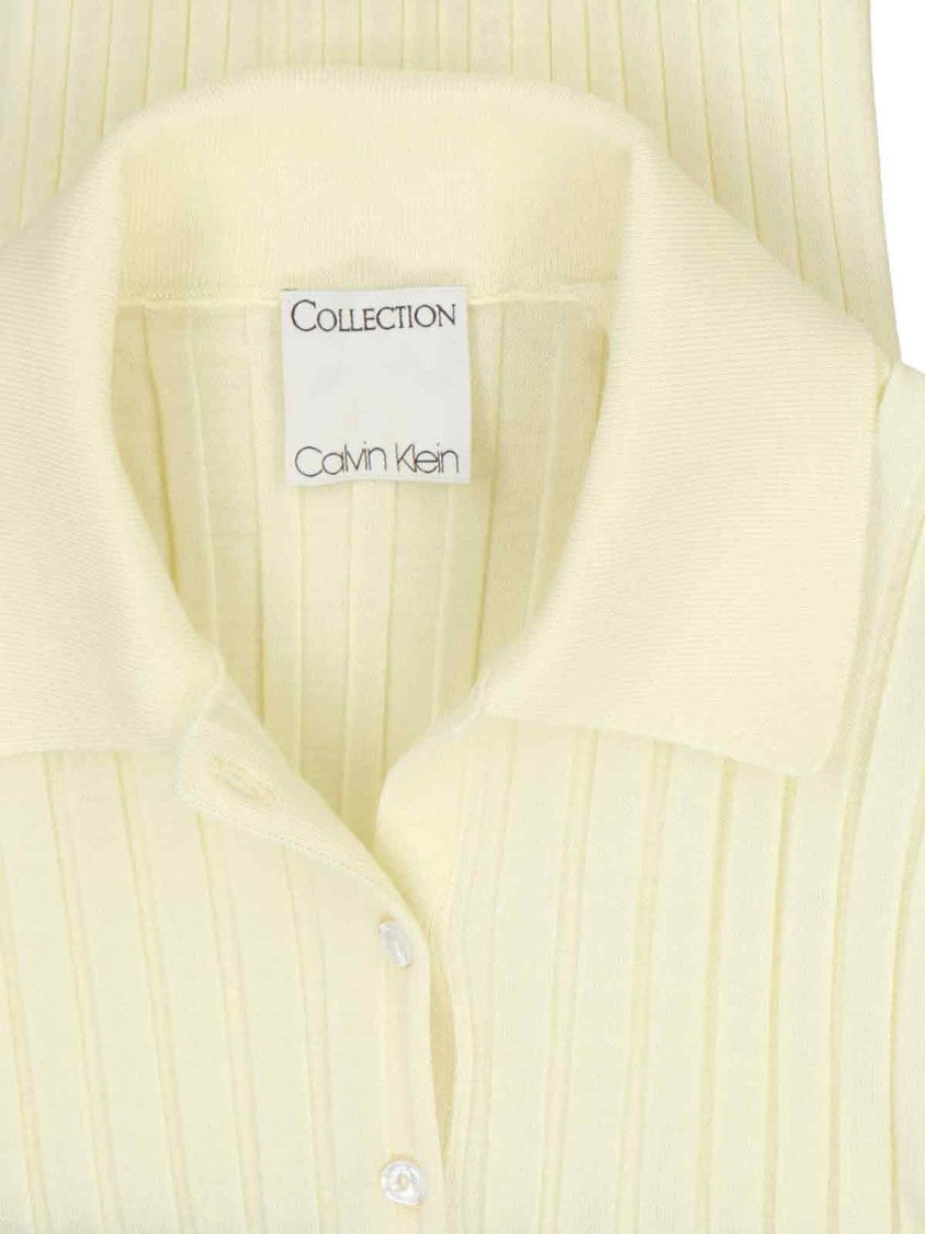 Calvin Klein Ribbed Knit Sweater With Classic Collar