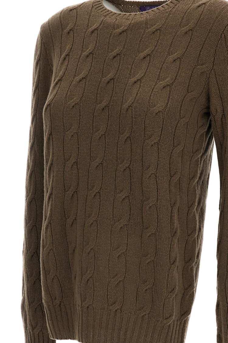 Ralph Lauren Collection Cable-Knit Cashmere Pullover With Ribbed Finishing