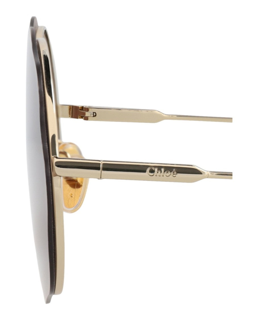 Chloé Round-Frame Metal Sunglasses