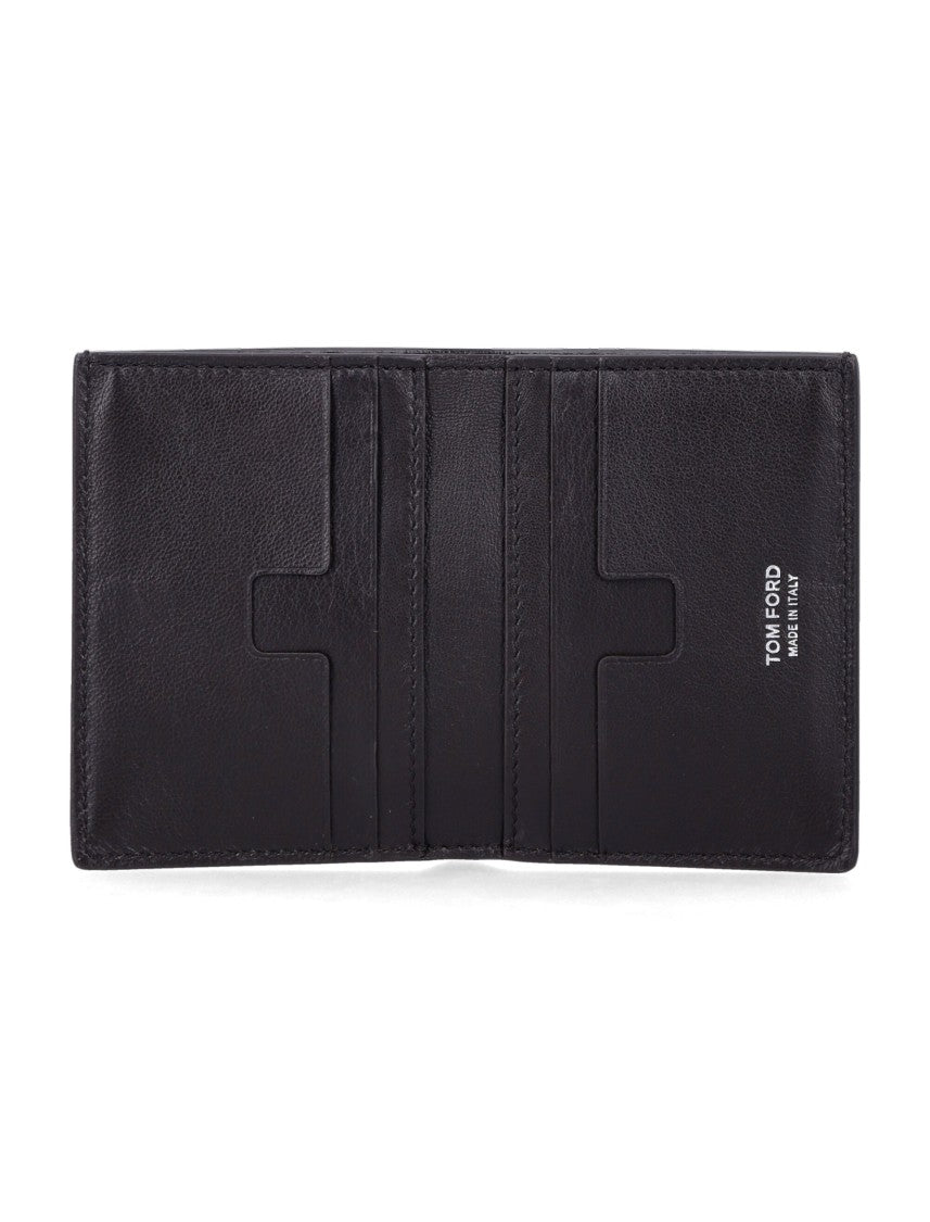 Tom Ford Folding Card Holder Textured Nubuk