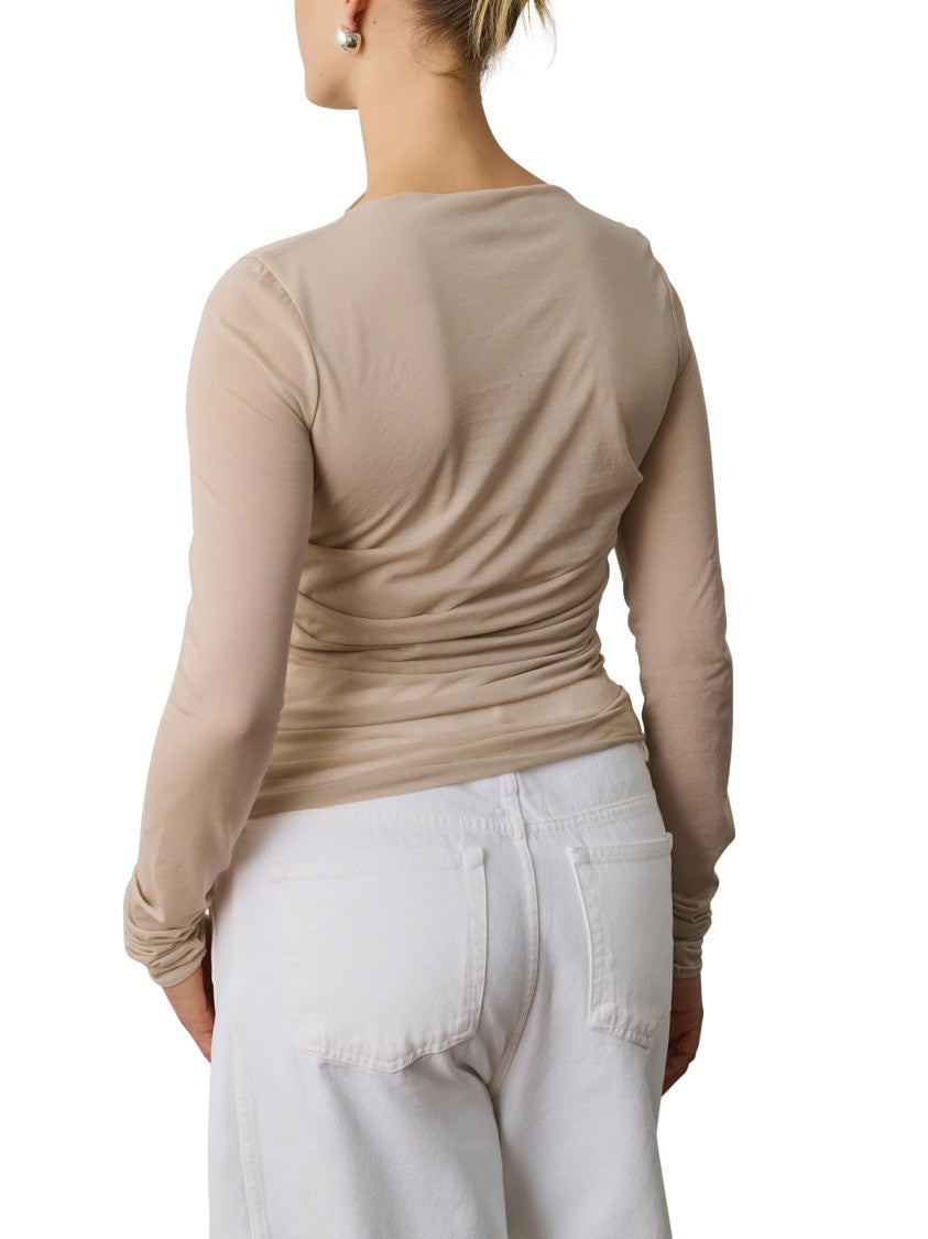 Soeur Ruched Silhouette Long-Sleeved Top