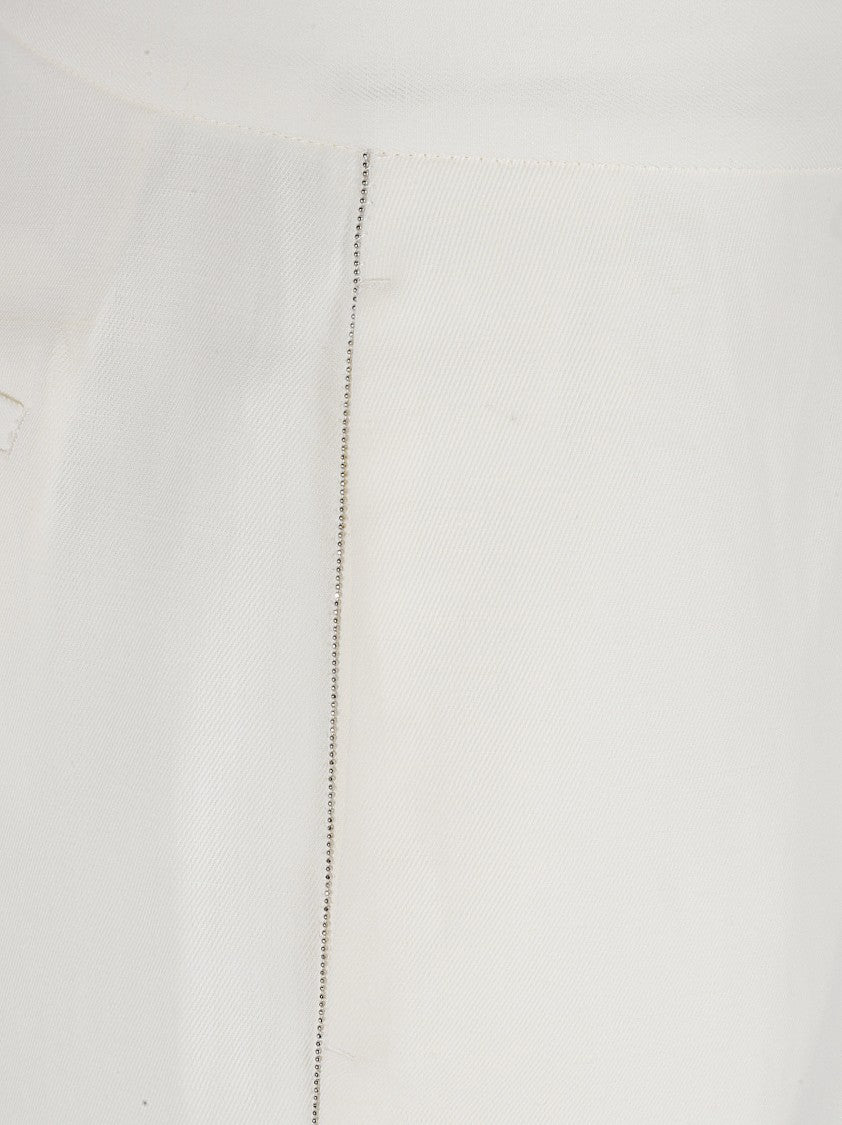 Fabiana Filippi Tailored White Trousers With Streamlined Design