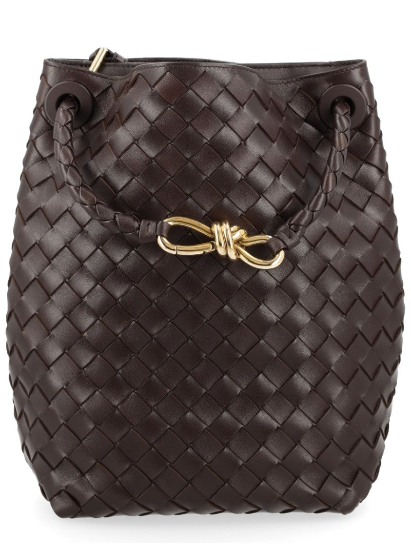 Bottega Veneta Small Woven Leather Bucket Bag With Adjustable Strap