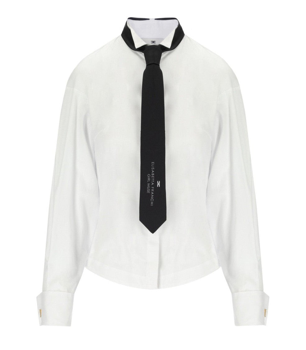 Elisabetta Franchi White Shirt With Necktie