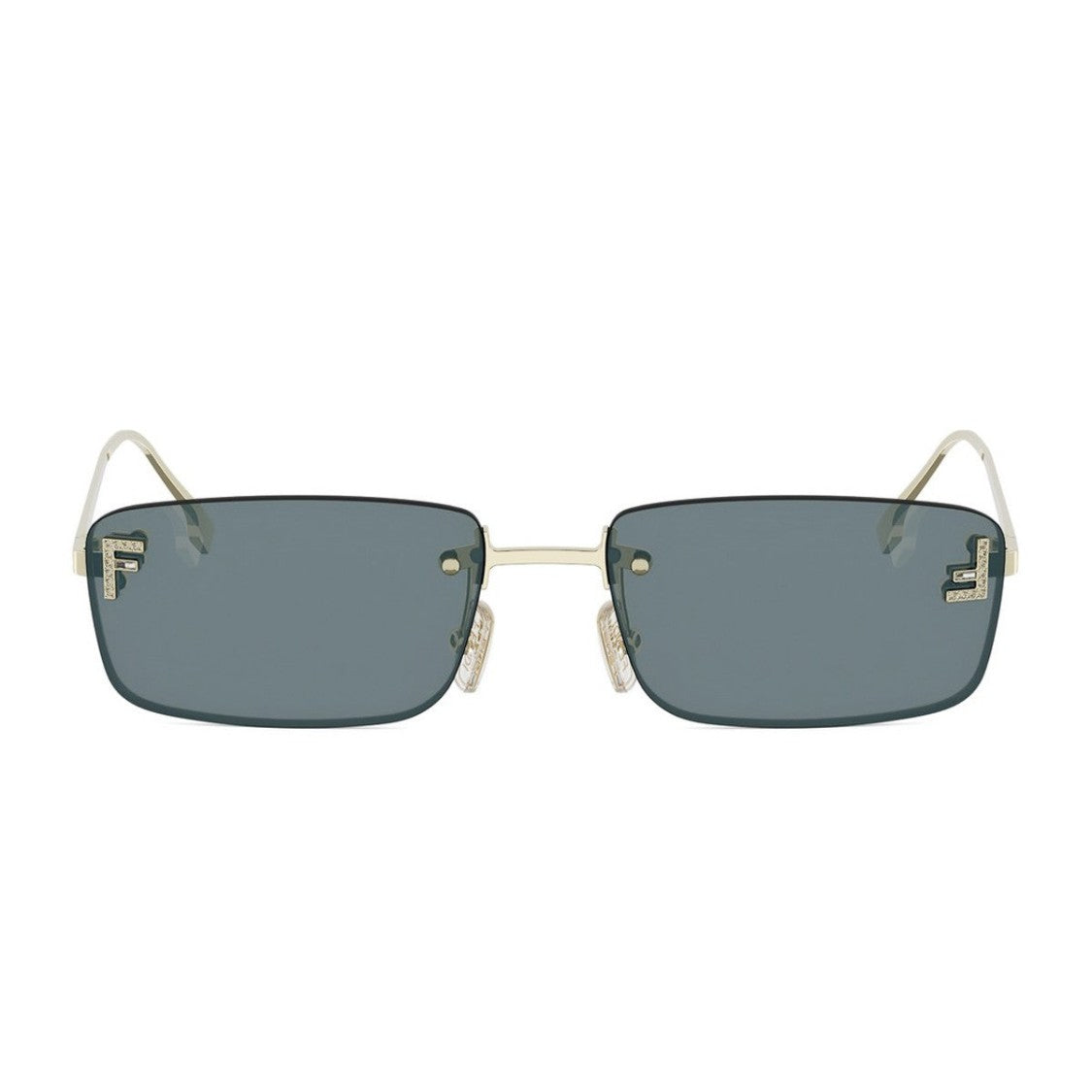 Fendi Gold Fendi First Crystal Fe4172us Metal Rectangular Sunglasses