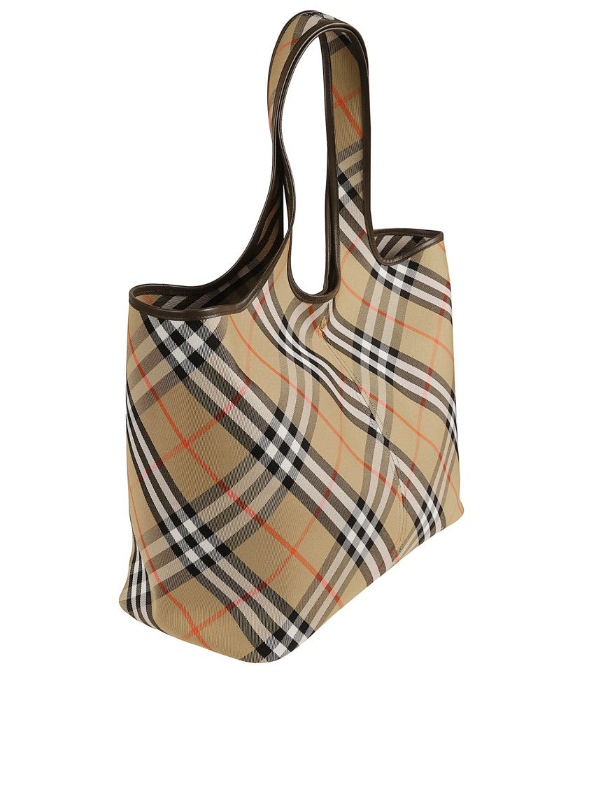 Burberry Vintage Check Cotton And Leather Tote