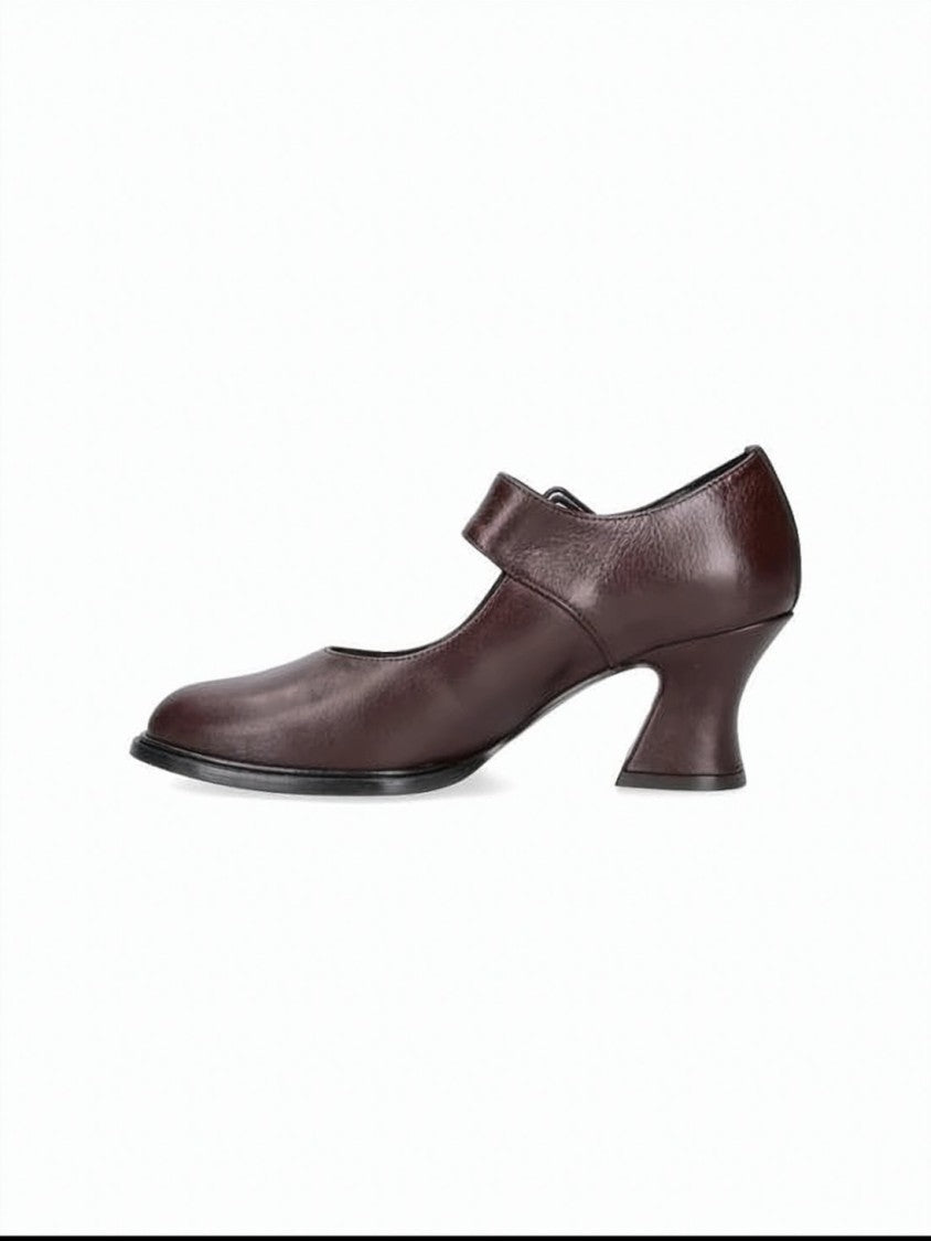 Paloma Wool Burgundy Leather Mary Jane Pumps