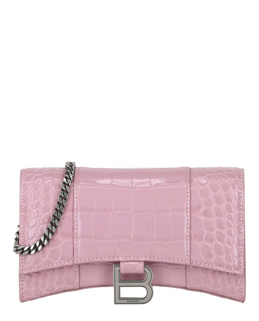 Balenciaga Croc Embossed Hourglass Wallet On Chain