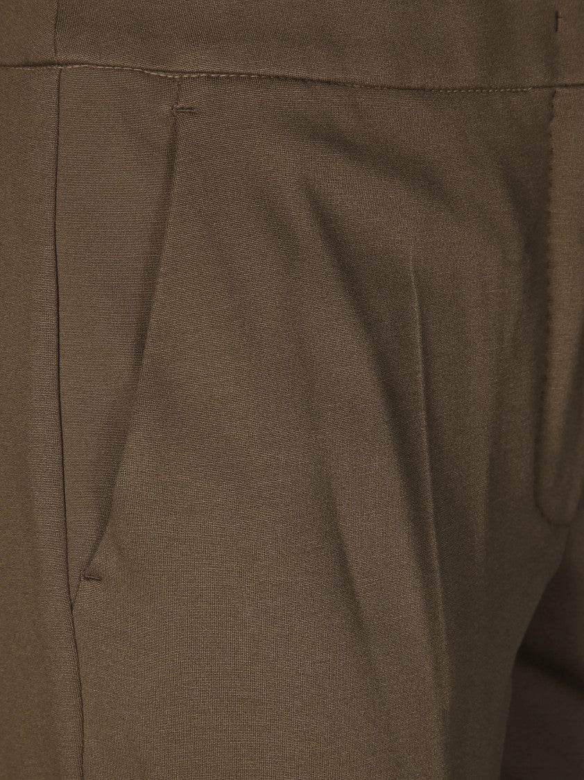 Max Mara Slim Straight-Leg Tailored Pants With Clean Front Closure