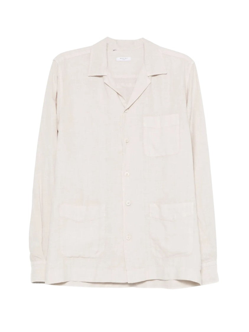 Boglioli Relaxed Fit Camp Collar Linen Shirt