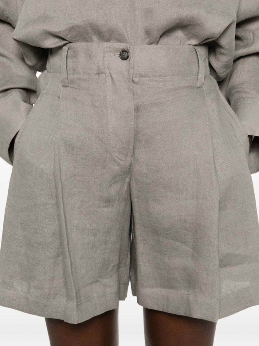 Brunello Cucinelli High-Waisted Tailored Shorts With Pleated Front