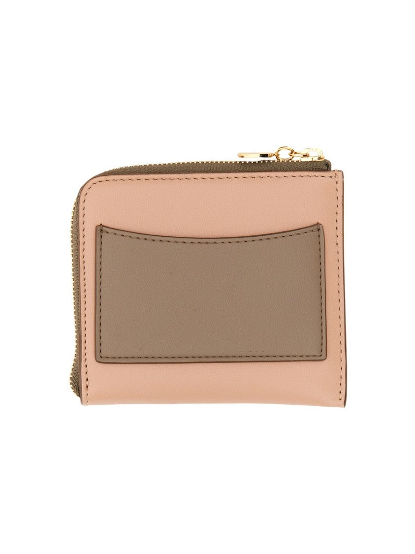 Stella Mccartney Compact Zipped Wallet With Front Logo Detail