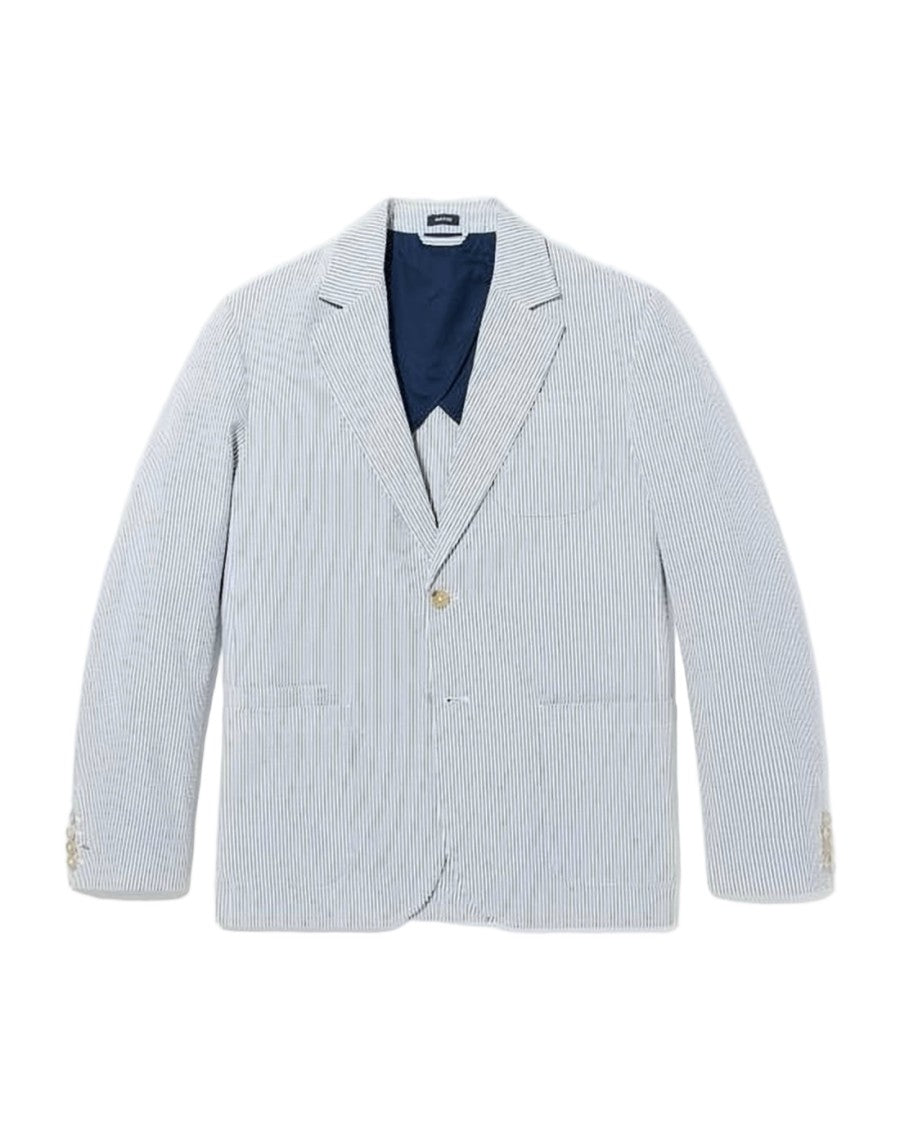 Noah Tailored Seersucker Suit Jacket With Notched Lapel
