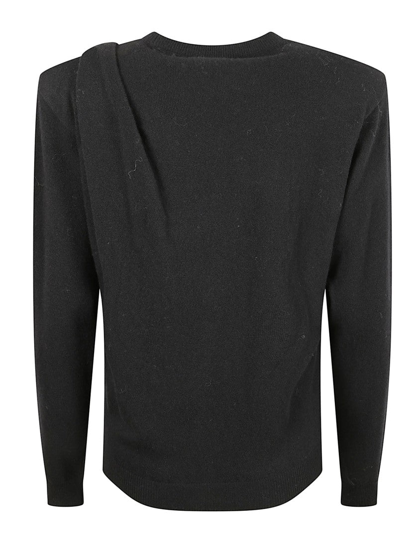 Versace Padded Shoulder Crew Neck Sweater