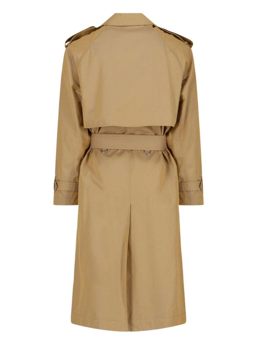 Burberry Double Breasted Midi Trench Coat – Beige