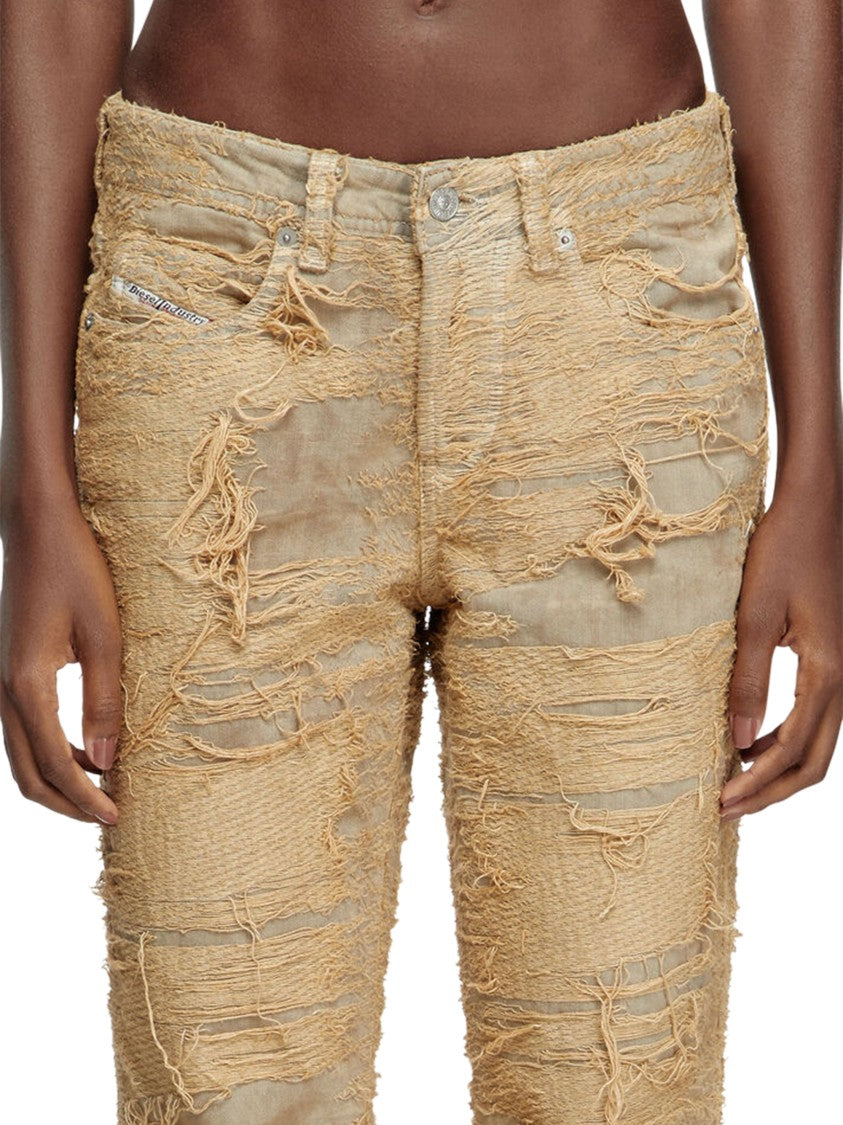 Diesel Distressed Slim-Tapered Trousers With Frayed Details
