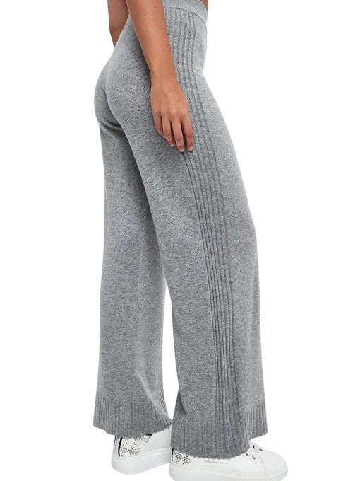 Armani Exchange Wide-Leg Knit Pants Ribbed High Waist