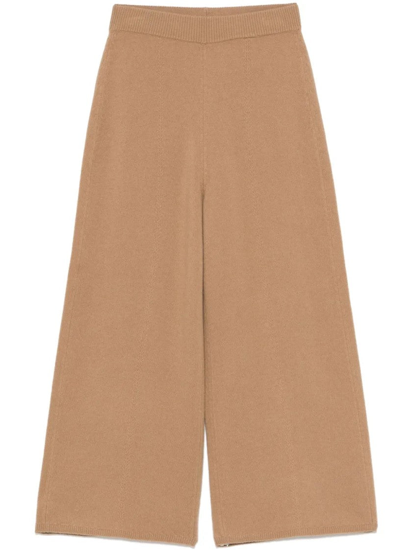 Joseph Cropped Brown Culotte Pants In Soft Wool Fabric