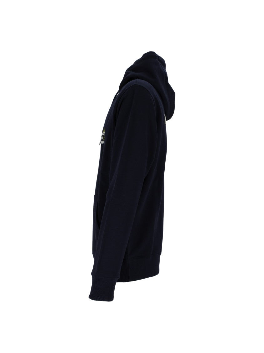 Drôle De Monsieur Navy Vine Embroidered Slogan Hoodie