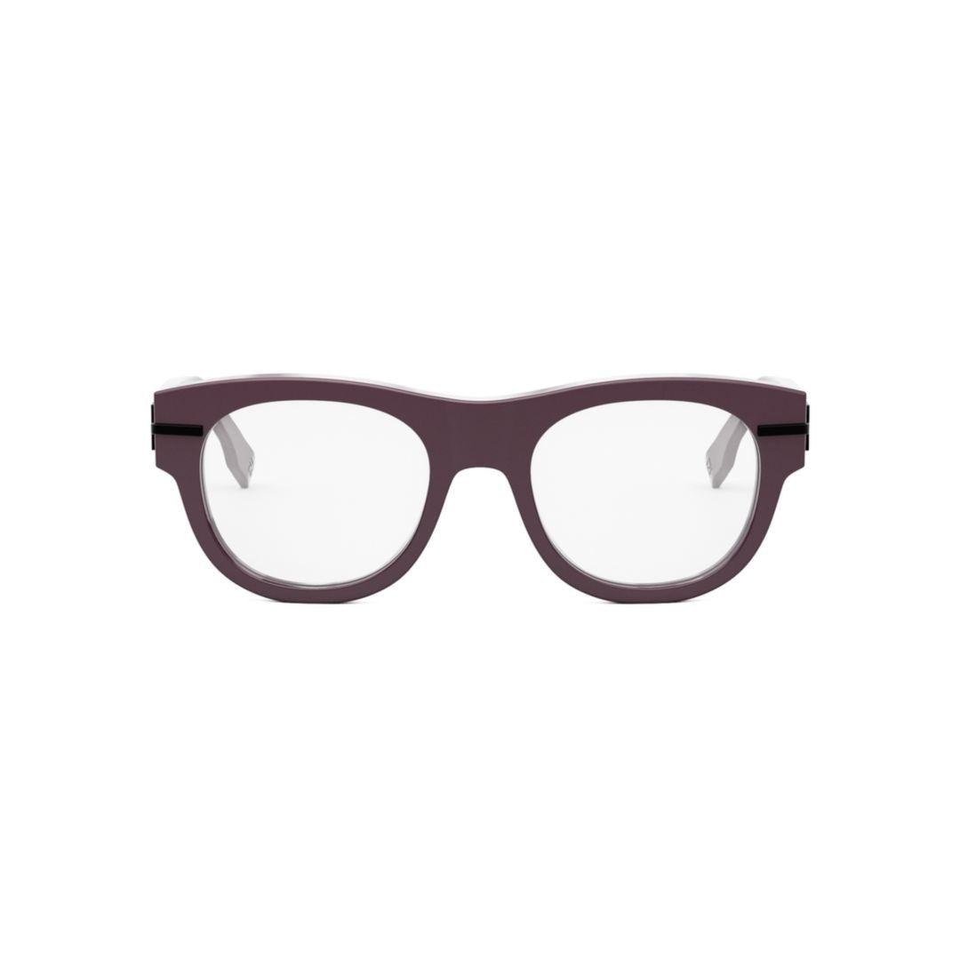 Fendi Fe50078i Bold Rounded Square Purple Eyeglasses