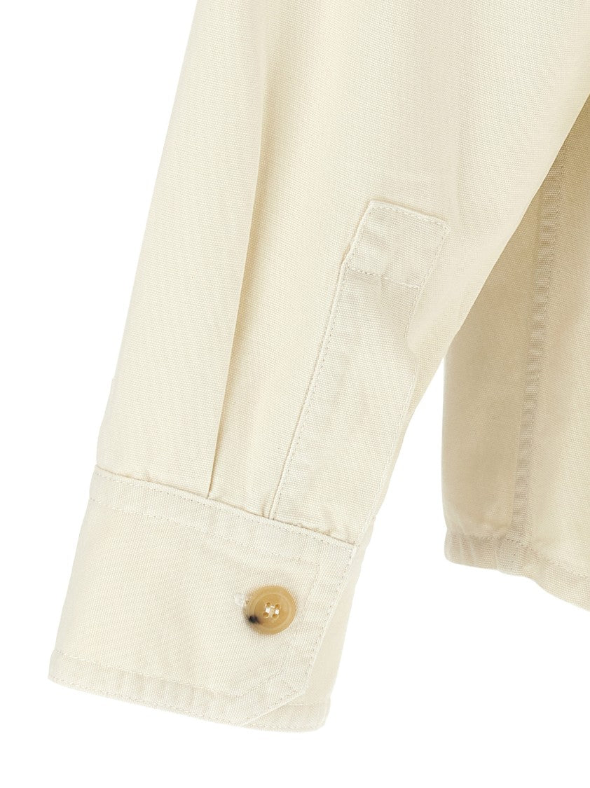 A.P.C. Oxford Cotton Shirt With Tone-On-Tone Logo Embroidery