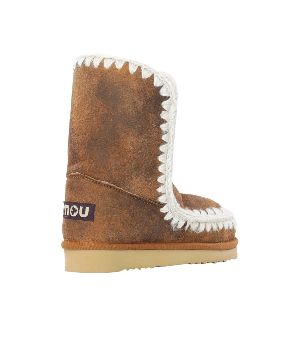 Mou Rustic Brown Suede Mid-Calf Boots