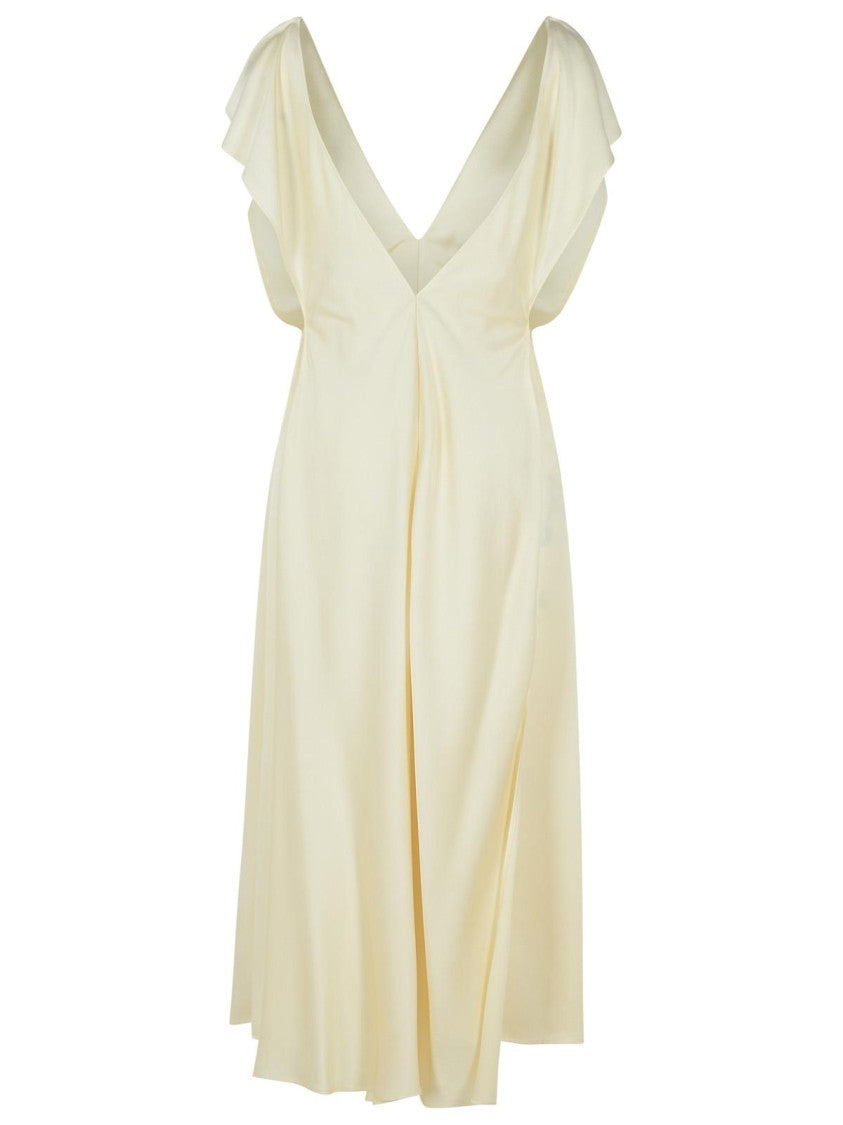 Jil Sander Ivory Viscose Blend Dress