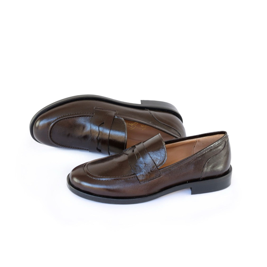 Ton Gout Brown Leather Moccasins With Strap Detail