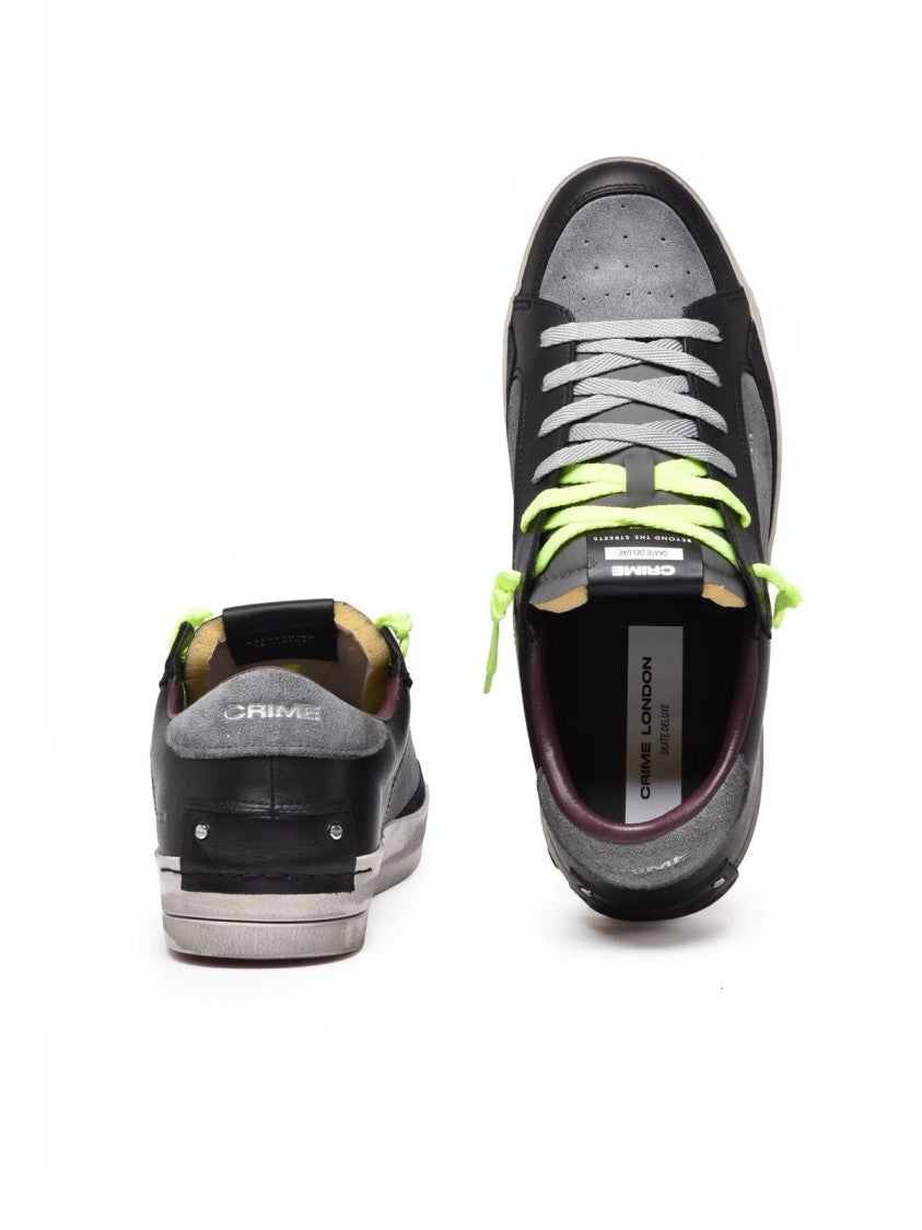 Crime London Black-Grey Suede Sneakers