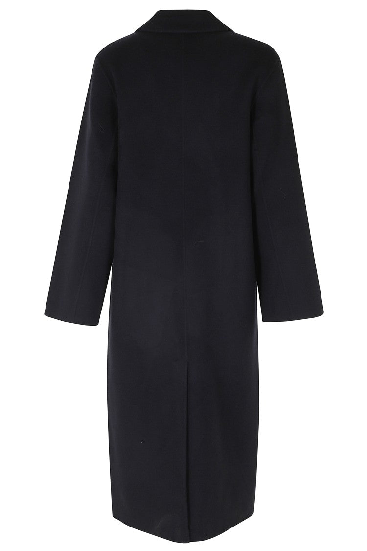 Ivy & Oak Blue Double-Breasted Relaxed Fit Wool Coat