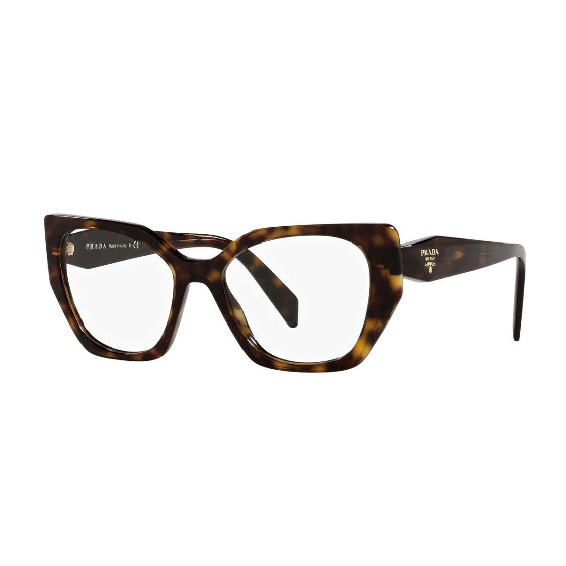 Prada Havana Pr 18Wv Squared Cat-Eye Eyeglasses