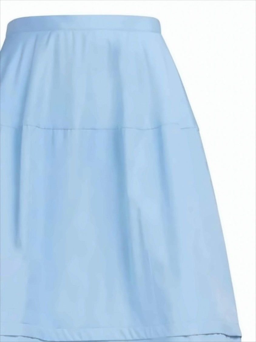 Marni Structured Pastel Blue Midi Skirt With Seam Detailing