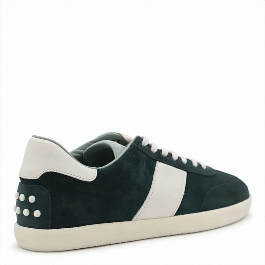 Tod's Minimalist Black Calf Leather And Suede Sneakers With Rubber Accents