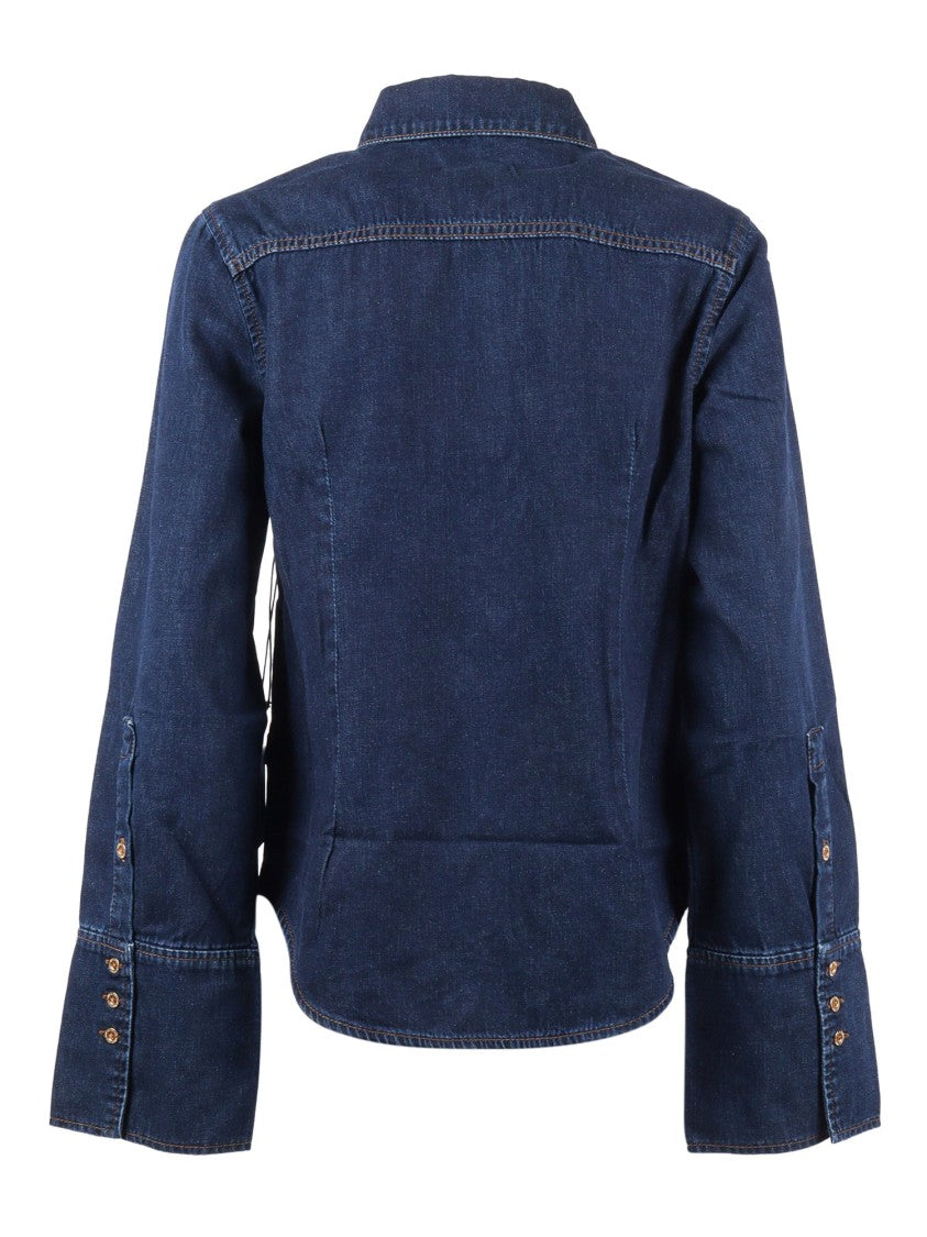 7 For All Mankind Indigo Soul Shaped Denim Shirt